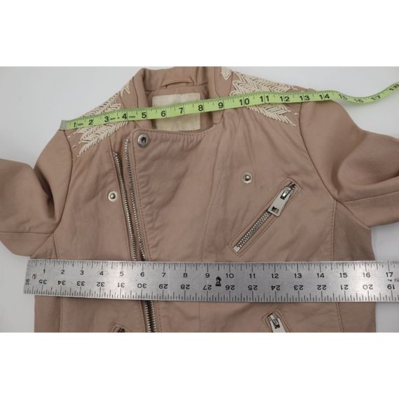 Lambskin Leather: size 36, Asymmetrical zip Moto Biker jacket - Picture 6 of 16